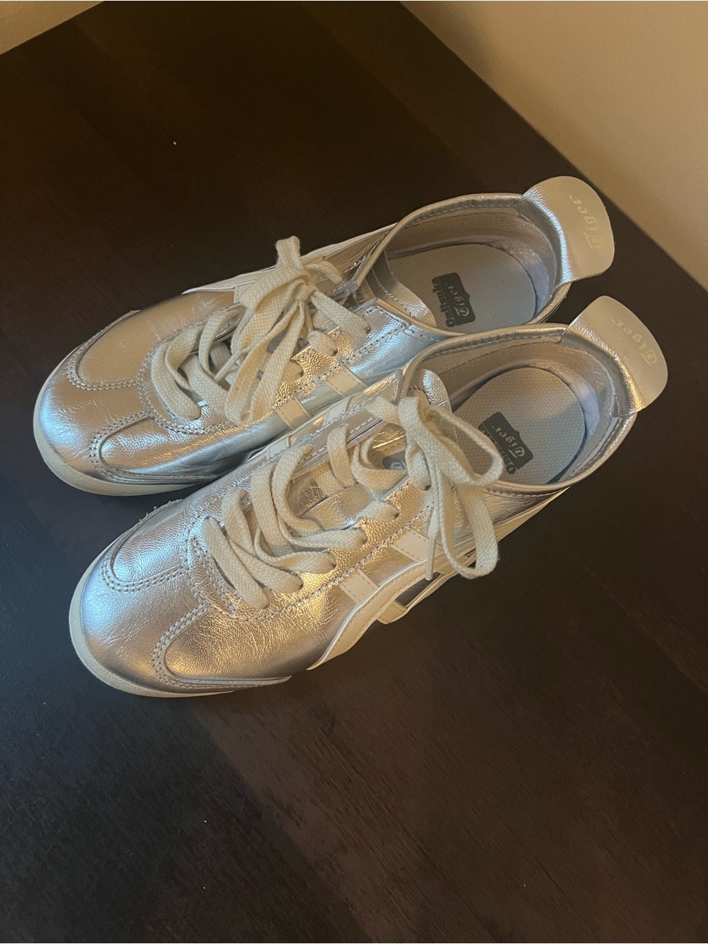 Onitsuka Tiger by Asics Silver and White Sneakers - Picture 2 of 3